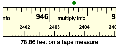 78.86 feet on a tape measure