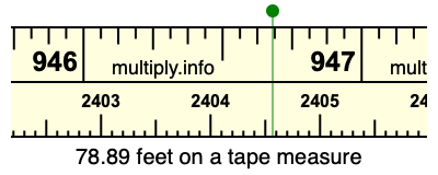 78.89 feet on a tape measure