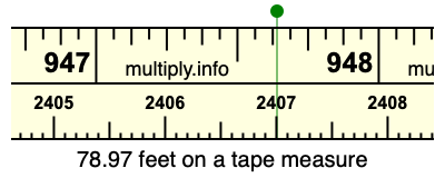 78.97 feet on a tape measure