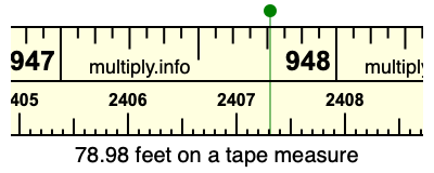78.98 feet on a tape measure