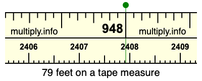 79 feet on a tape measure