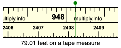 79.01 feet on a tape measure
