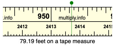 79.19 feet on a tape measure