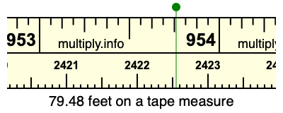 79.48 feet on a tape measure