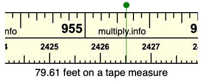 79.61 feet on a tape measure