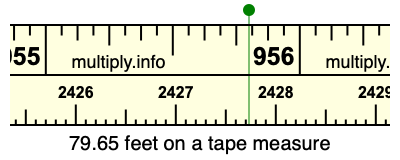 79.65 feet on a tape measure