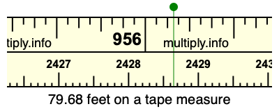 79.68 feet on a tape measure