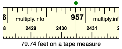 79.74 feet on a tape measure