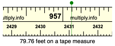 79.76 feet on a tape measure