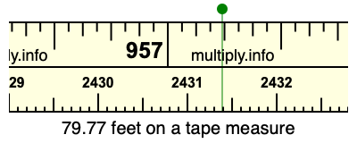 79.77 feet on a tape measure