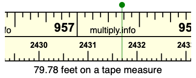 79.78 feet on a tape measure