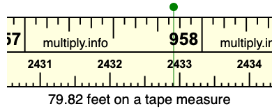 79.82 feet on a tape measure