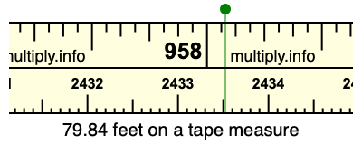 79.84 feet on a tape measure