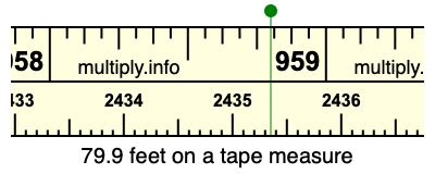 79.9 feet on a tape measure