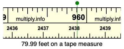 79.99 feet on a tape measure