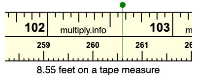 8.55 feet on a tape measure