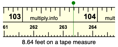 8.64 feet on a tape measure