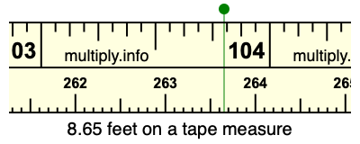 8.65 feet on a tape measure