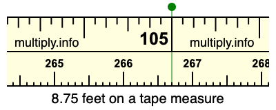 8.75 inches on 2024 a ruler