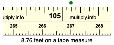 8.76 feet on a tape measure