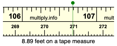 8.89 feet on a tape measure