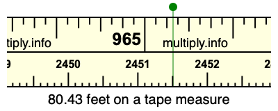 80.43 feet on a tape measure
