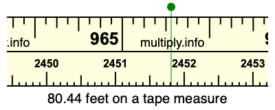 80.44 feet on a tape measure