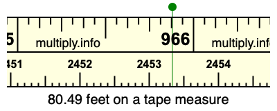 80.49 feet on a tape measure