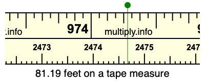 81.19 feet on a tape measure
