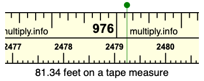 81.34 feet on a tape measure