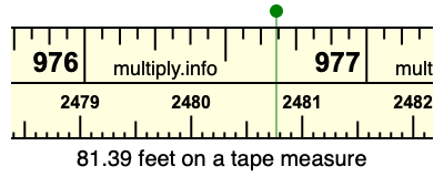 81.39 feet on a tape measure