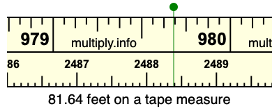 81.64 feet on a tape measure