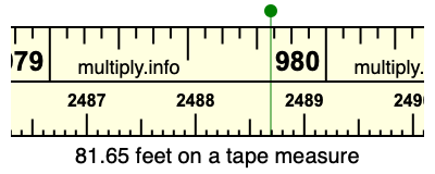 81.65 feet on a tape measure