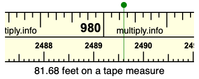 81.68 feet on a tape measure