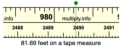 81.69 feet on a tape measure