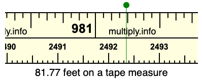 81.77 feet on a tape measure