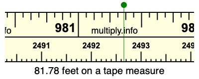 81.78 feet on a tape measure