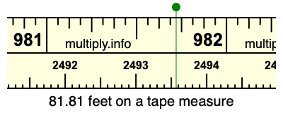 81.81 feet on a tape measure