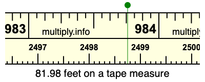 81.98 feet on a tape measure