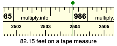 82.15 feet on a tape measure