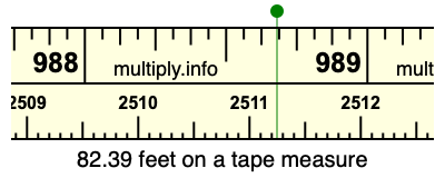 82.39 feet on a tape measure