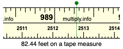 82.44 feet on a tape measure