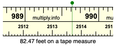 82.47 feet on a tape measure
