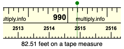 82.51 feet on a tape measure