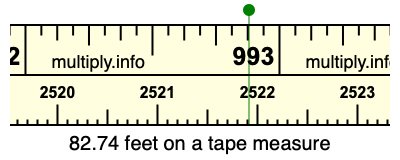 82.74 feet on a tape measure