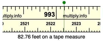 82.76 feet on a tape measure