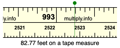 82.77 feet on a tape measure