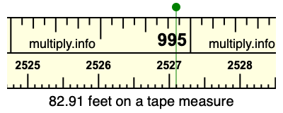 82.91 feet on a tape measure
