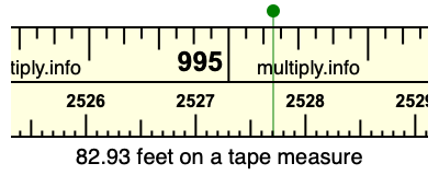 82.93 feet on a tape measure