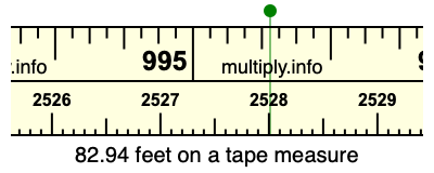 82.94 feet on a tape measure